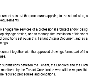 Tenant Design Criteria